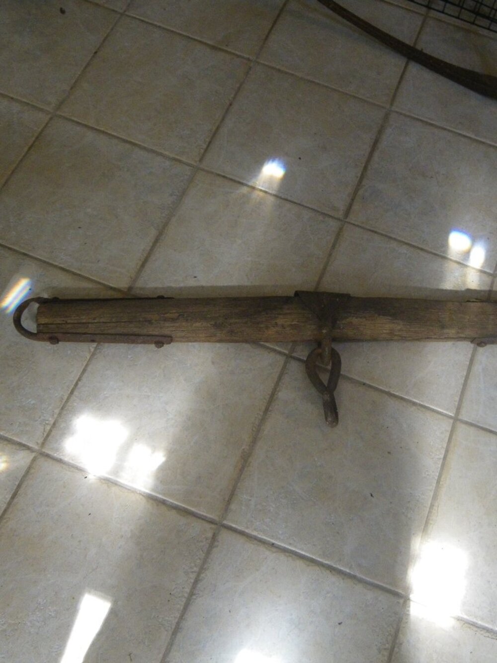Vintage Antique Wooden & Wrought Iron Farm Large Yoke Harness Rustic Home Decor